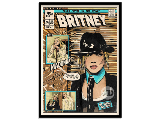 Britney Spears Print - Me Against The Music Comic Cover Art
