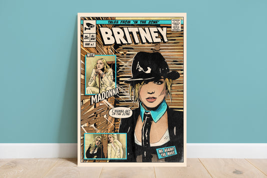 Britney Spears Print - Me Against The Music Comic Cover Art