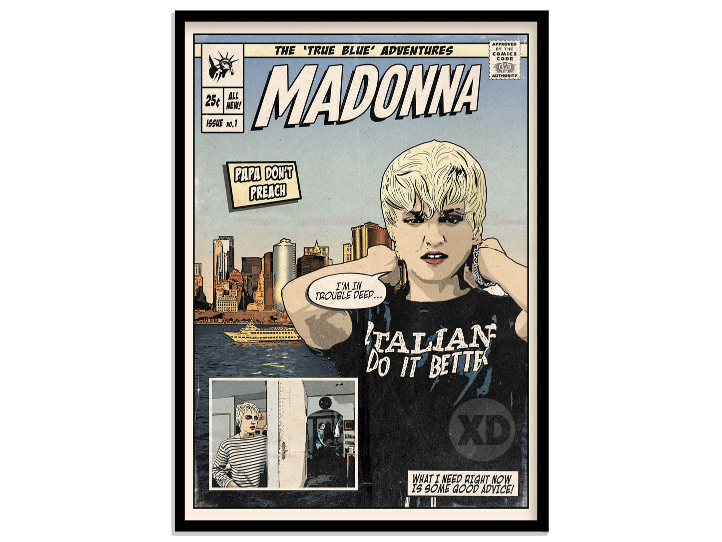 Madonna Print - Papa Don't Preach Comic Cover Art