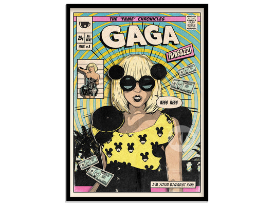 Lady Gaga Print - Paparazzi Comic Cover Art