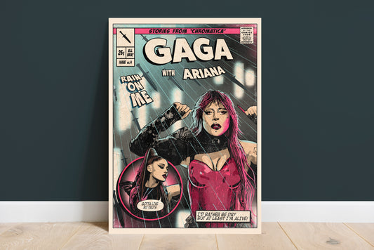 Lady Gaga Print - Rain On Me Comic Cover Art