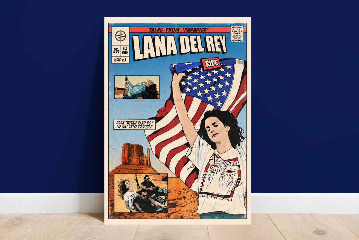 Lana Del Rey Print - Ride Comic Cover Art