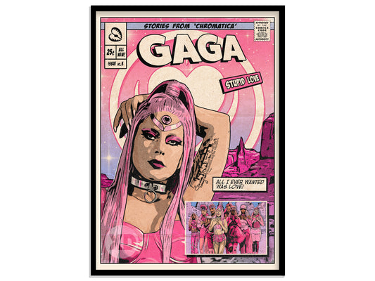 Lady Gaga Print - Stupid Love Comic Cover Art