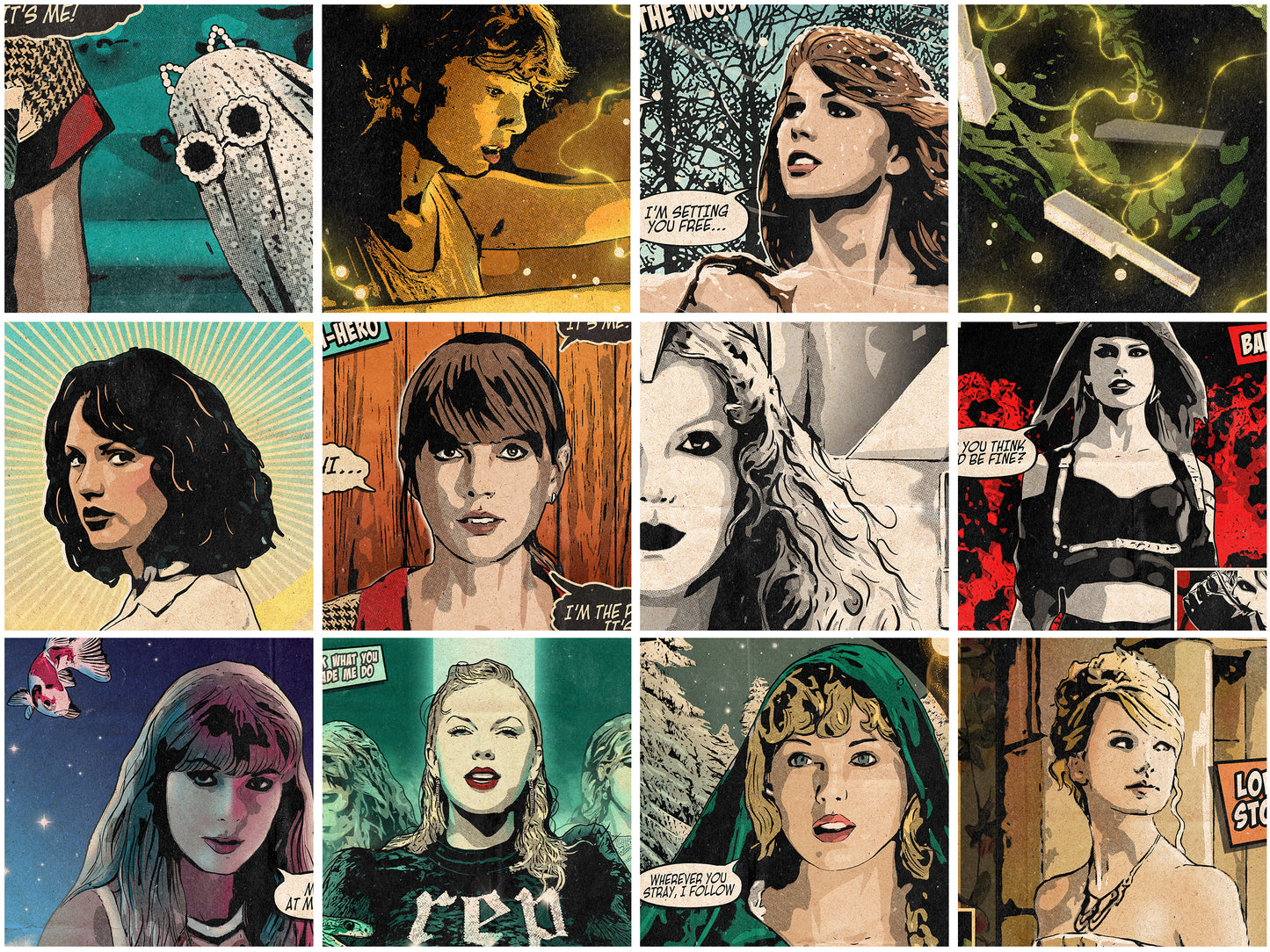 Taylor Swift Singles Collection - 10 Comic Cover Art Prints