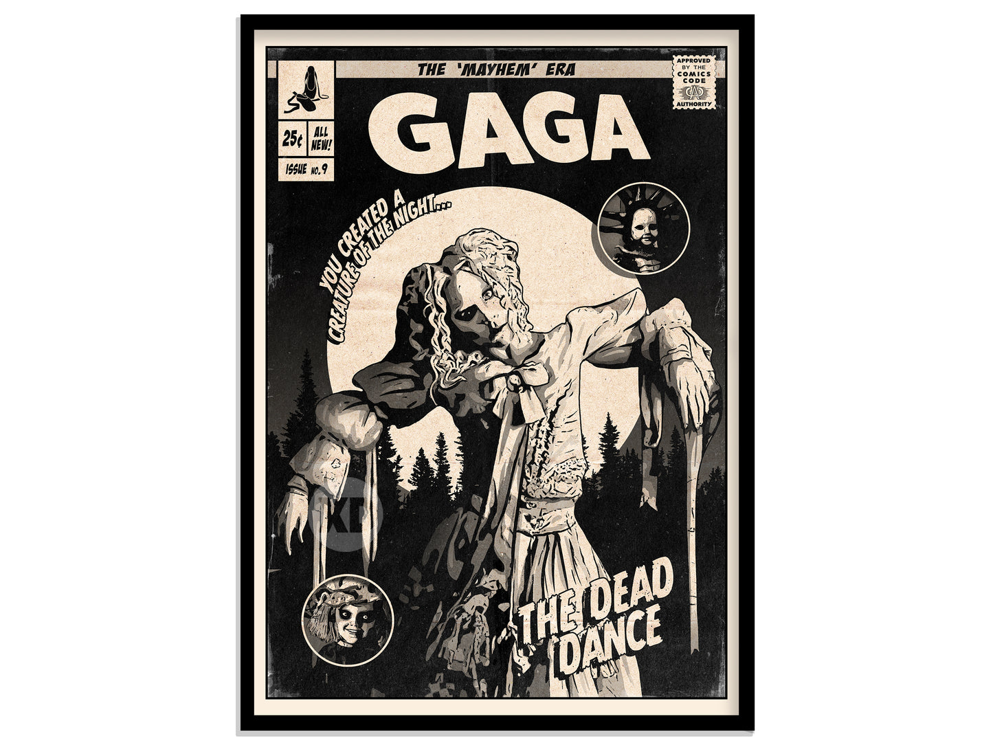 Lady Gaga Print - The Dead Dance Comic Cover Art