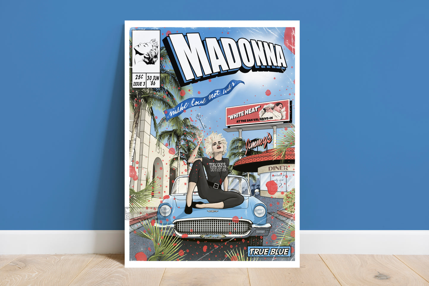 Madonna Print - True Blue Comic Cover Art